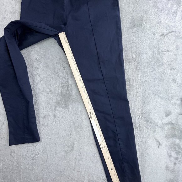 H&M Skinny Pants Womens 14 Navy Blue Super Stretch Ankle Slit High Elasticity - Picture 6 of 16